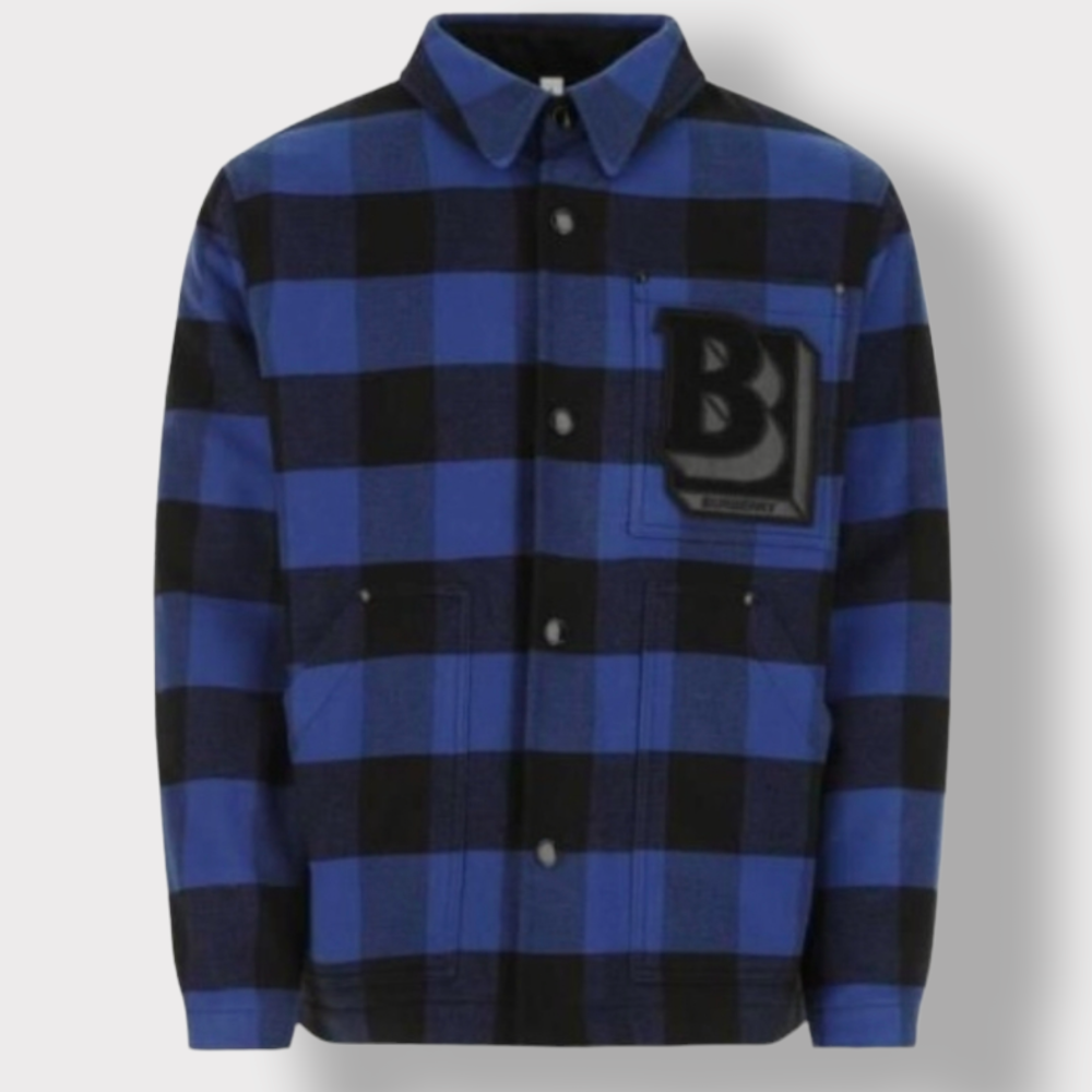 [BURBERRY] COTTON JACKET WITH CHECK PRINT